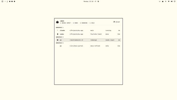 The agent panel on the flexoki light theme