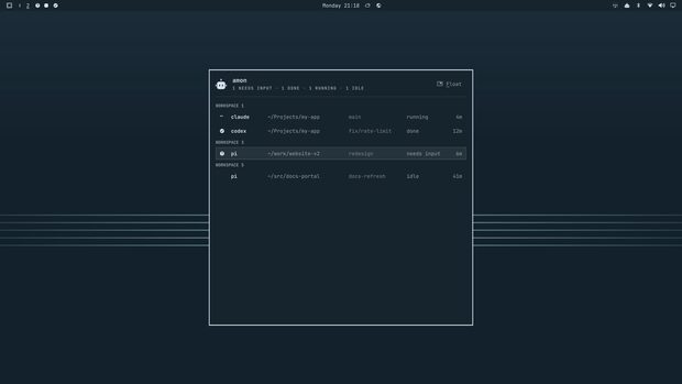 The agent panel on the lumon theme