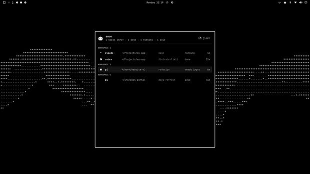 The agent panel on the vantablack theme